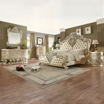 Belle Silver Victorian 4PCs Bedroom Set HD-8022 By Homey Design