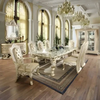 Belle Silver Victorian 7 PCs Dining Table Set HD-8022 By Homey Design