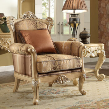 Luxury Chenille Gold Chair Traditional HD-1633 By Homey Design
