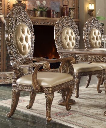 Gold & Brown Arm Chair HD-8018 By Homey Design