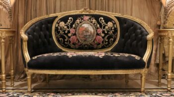 Handmade Gold Black Galaxy Sofa