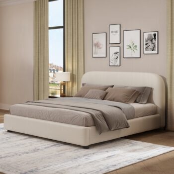 Arden Beige Fabric Bed