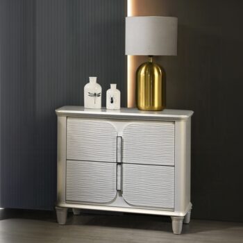 Laveda Pearl White Nightstand