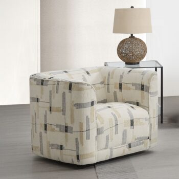 Darya Beige Fabric Swivel Chair