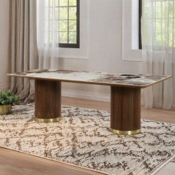 Willene Walnut Dining Table with Ceramic Top