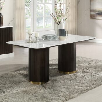 Clayten Dining Table with White Marble Top