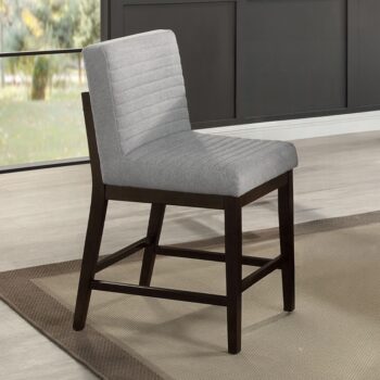 Edwyn Espresso Counter Height Chair in Gray Linen