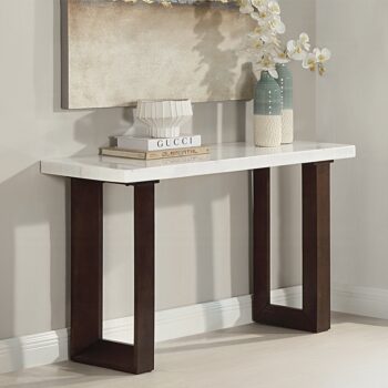 Edwyn Sofa Table with White Marble Top