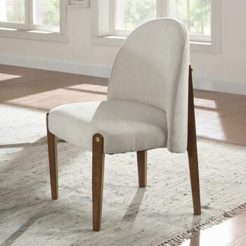Gamarya Side Chair in White Fabric
