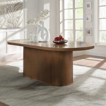 Gamarya Oval Dining Table in Oak Finish