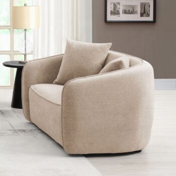 Keith Beige Chenille Loveseat with 2 Pillows LV03611 By ACME
