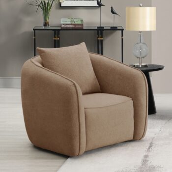 Keith Chair with Pillow in Brown Chenille
