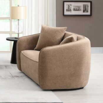 Keith Loveseat with 2 Pillows in Brown Chenille LV03601 By ACME