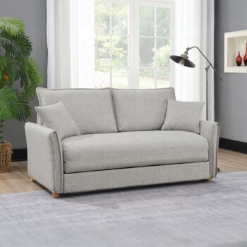 Oran Sofa with Sleeper in Gray Chenille LV03800 By ACME