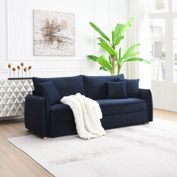 Irina Blue Velvet Sofa with Sleeper LV03890 By ACME