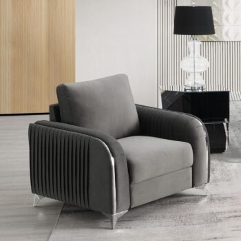 Wenona Gray Velvet Chair LV01712 By ACME