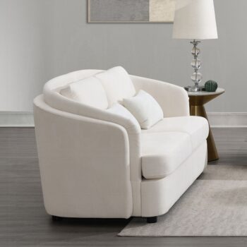 Mariko Loveseat with 2 Pillows in Beige Linen LV02771 By ACME