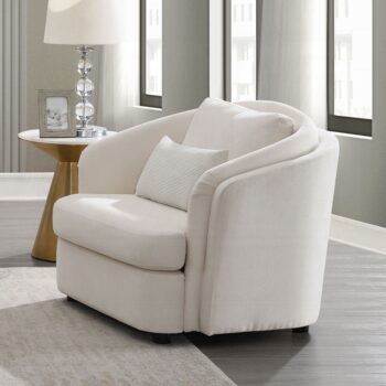 Mariko Chair with Pillow in Beige Linen LV02772 By ACME