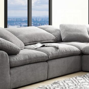 Naveen Modular – Gray Linen Armless Chair LV55140 By ACME