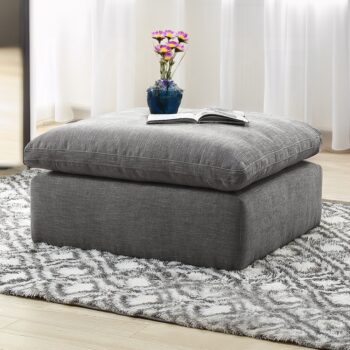 Naveen Modular – Gray Linen Ottoman LV55142 By ACME