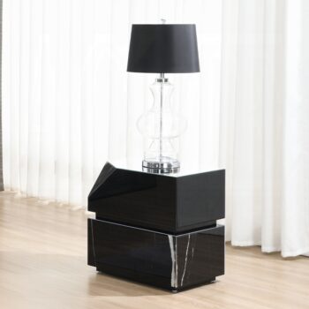 Drisana End Table in Black Mirrored Finish LV03866 By ACME