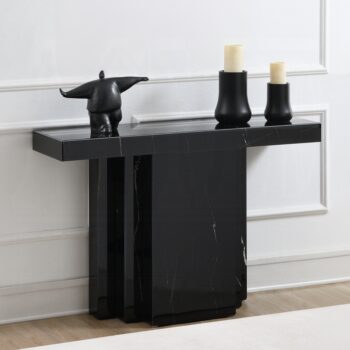 Drisana Console Table in Black Mirrored Finish AC03870 By ACME