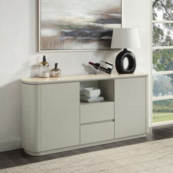 Ingram Light Gray Server with Ceramic Top DN03108 By ACME