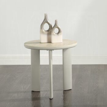Ingram Light Gray End Table with Sintered Stone LV03116 By ACME