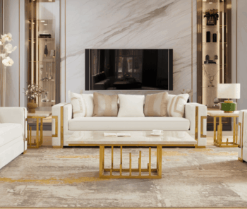 White And Gold Sofa HD-2131