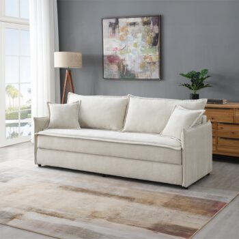 Elisea Sofa in Beige Fabric
