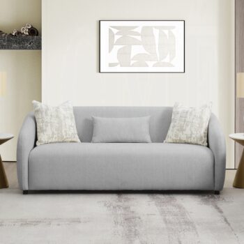 Etienne Sofa with 3 Pillows in Gray Linen LV03590 By ACME