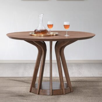 Seda Round Dining Table in Walnut Finish