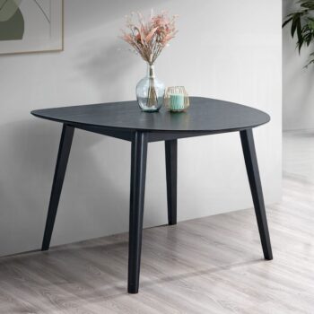 Real Wooden Dining Table in Black Finish