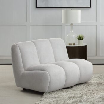 Manilla Ivory White Linen Living Chair LV04322 By ACME