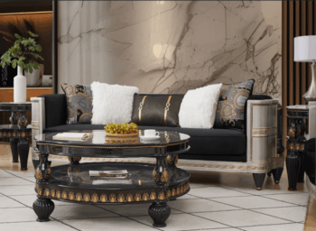 Black And Gold Sofa HD-9042