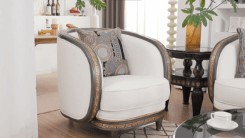 White Arm Chair HD-9043