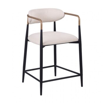 Streatham Black/White/Gold Counter Ht. Chair (2/CTN) FM37002BK-PC-2PK By Furniture Of America