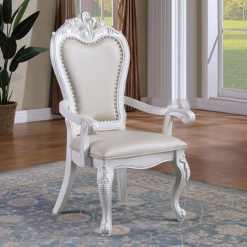 Manzanita White Arm Chair Set of 2 By Furniture Of America