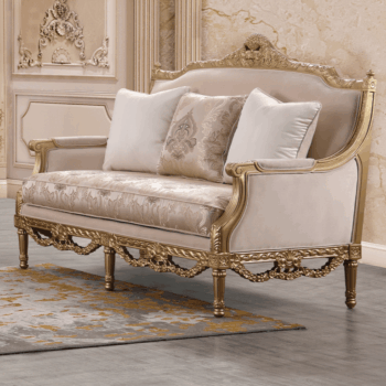 Patterned Fabric Loveseat HD-56