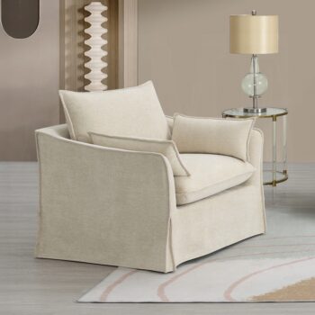 Shane Chair with 2 Pillows in Beige Linen