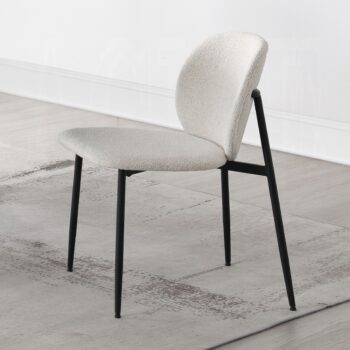 Klaus Side Chair in White Boucle