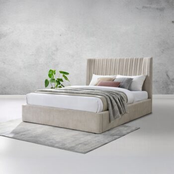 Loren Bed in Beige Fabric