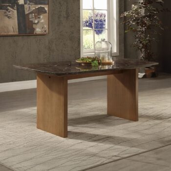 Jaramillo Dining Table With Marble Top & Natural Finish