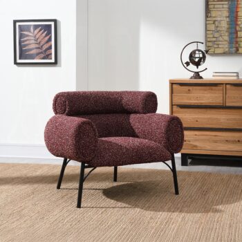 Mardi Maroon Chair in Tweed