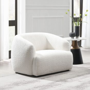 Lucifer Chair in White Shimmer Chenille