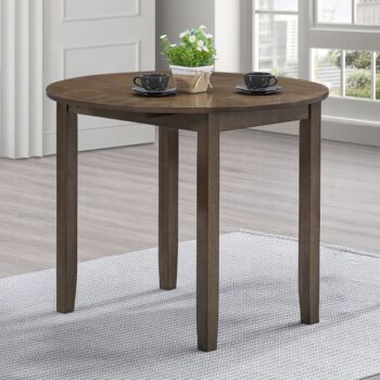 Damica Round Dining Table in Walnut Finish