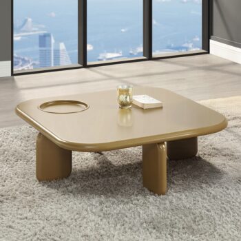 Joane Coffee Table in Yellowish Brown Finish