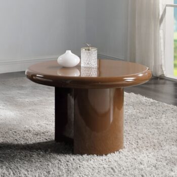 Ronald End Table in Brown High Gloss Finish