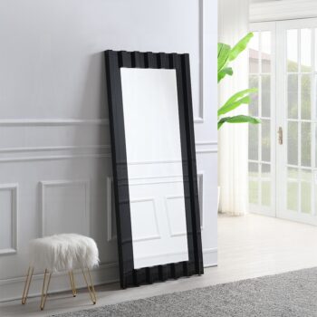 Dara Floor Mirror in Black Finish