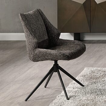 Malika Side Chair with Swivel in Brown Chenille